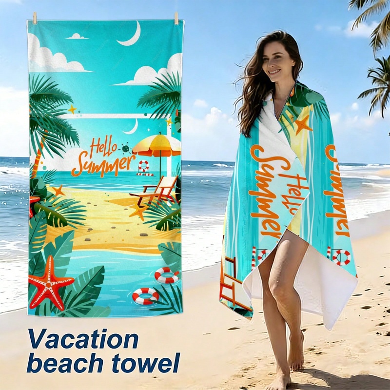 Beach Towel Large - Handuk Pantai Mikrofiber Cepat Kering Motif