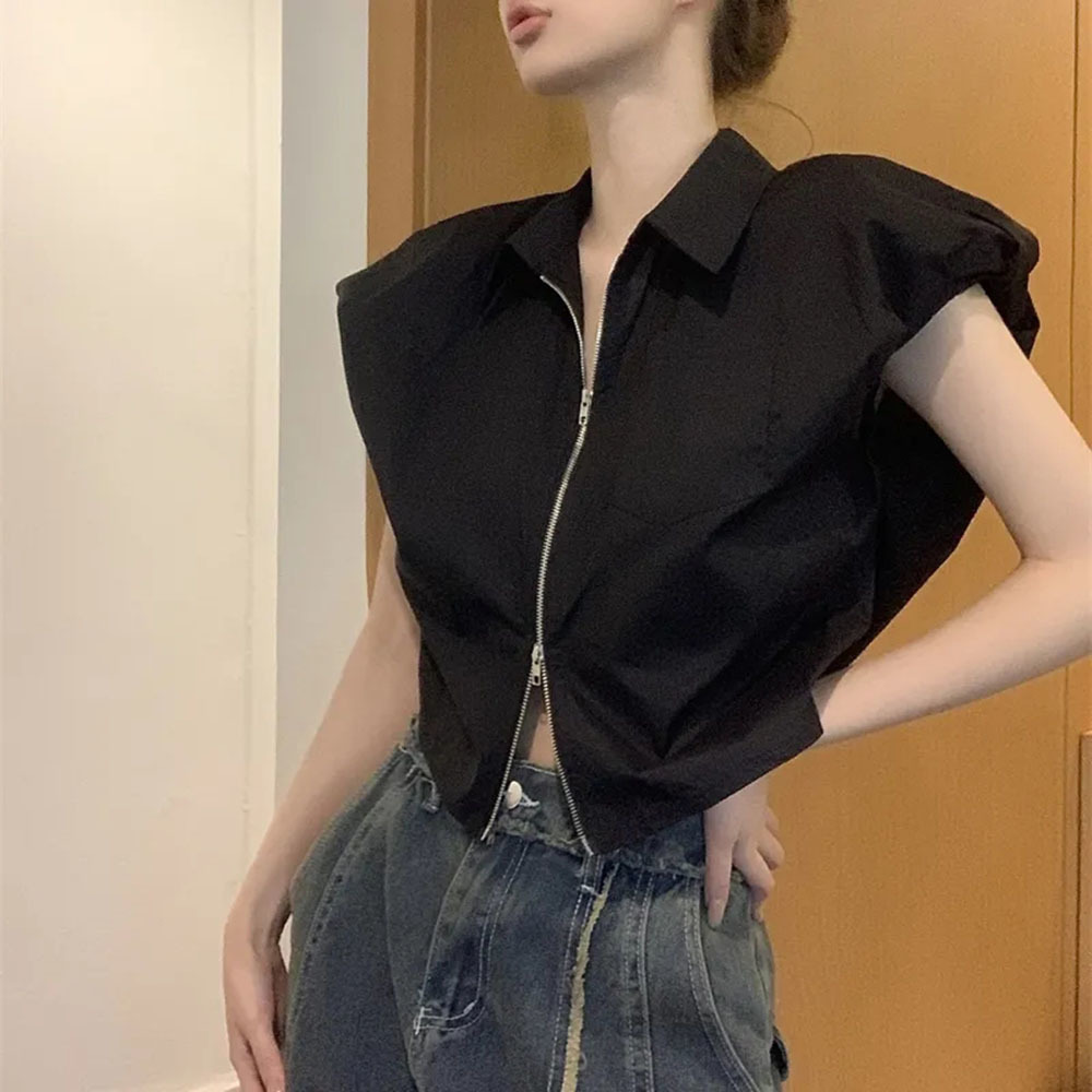 Shirt Camp Collar - Kemeja Tanpa Lengan Kerah Polo Rompi