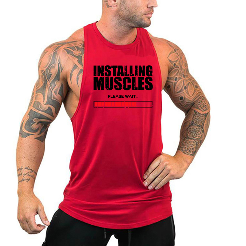 Tank Top Muscle - Menginstal otot Tunggu cetak rompi kebugaran