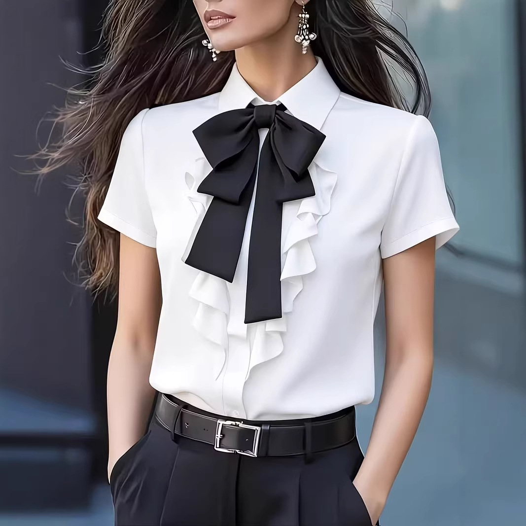 Kemeja Wanita Lengan Pendek de - Shirt Camp Collar ulasan dan harga