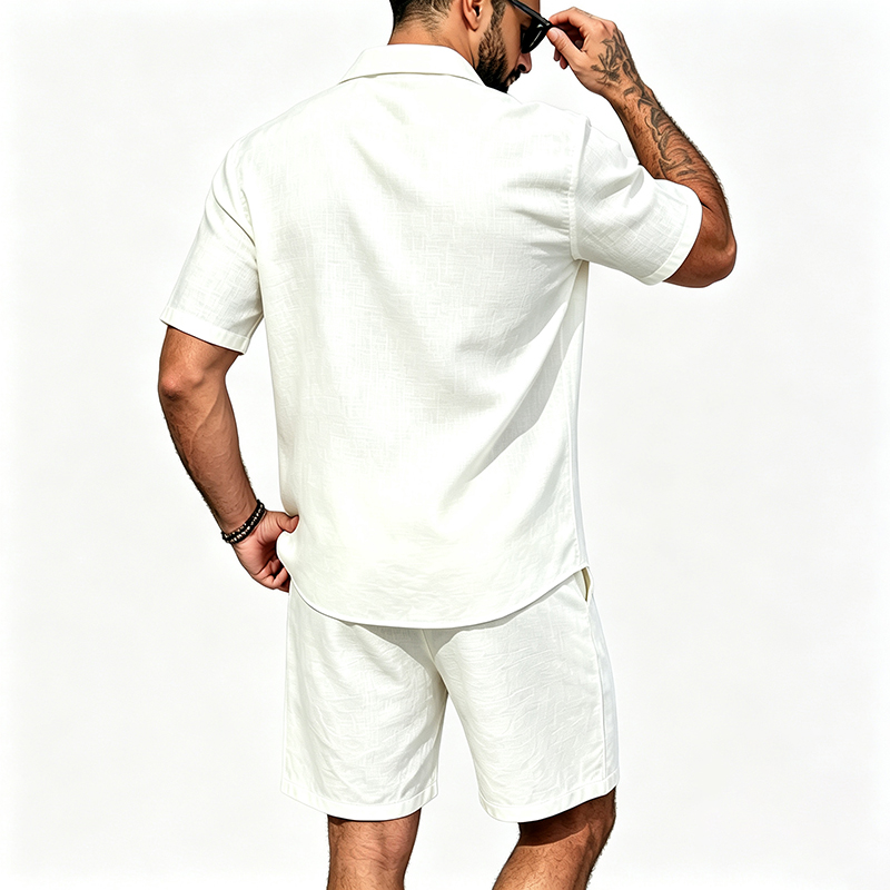 Pakaian Linen Pria Dua Potong  - Short Linen Drawstring ulasan dan harga