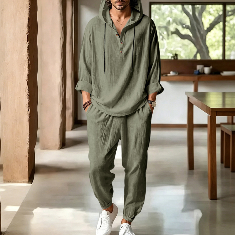 Setelan Linen Musim Panas Pria - Short Linen Drawstring ulasan dan harga