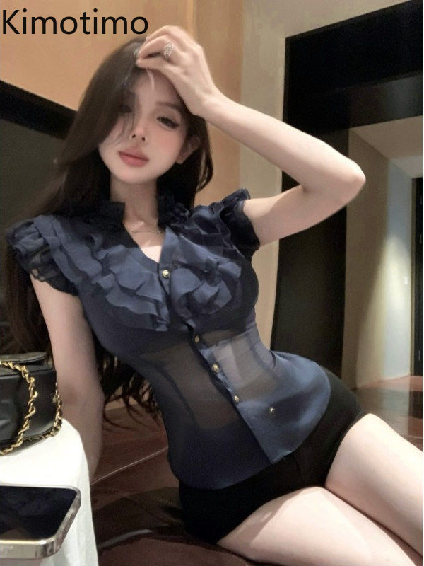 Kimotimo Kemeja Sifon Tanpa Le - Shirt Camp Collar ulasan dan harga