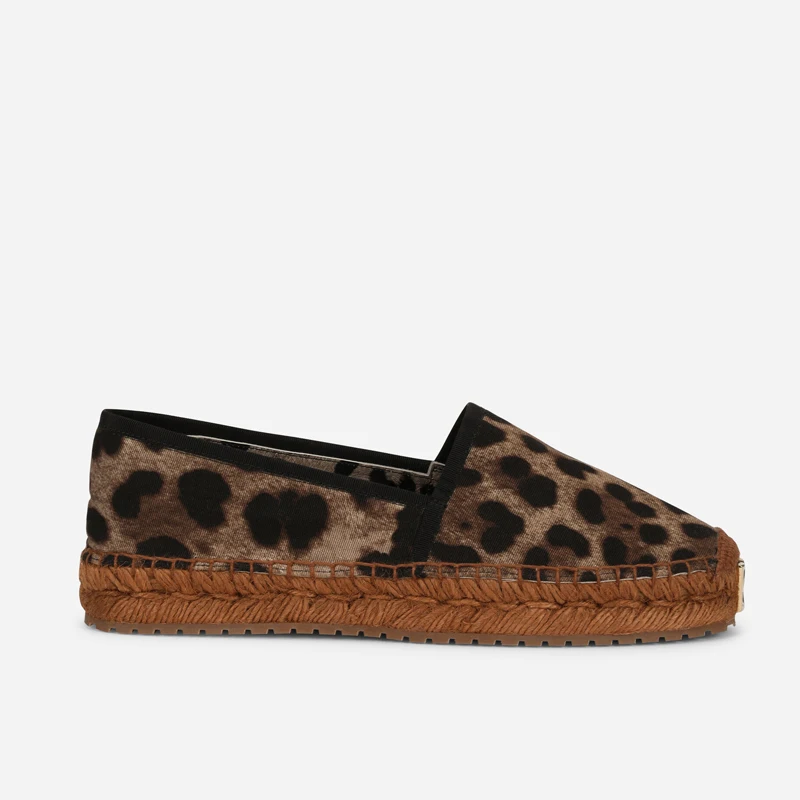 Sepatu Flat Wanita Motif Leopa - Espadrille Slip On ulasan dan harga