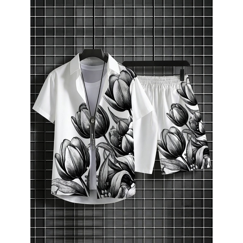 Setelan Kemeja dan Celana Pend - Resort Shirt Floral ulasan dan harga