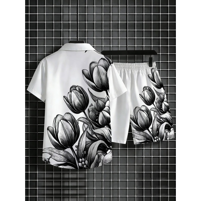 Setelan Kemeja dan Celana Pend - Resort Shirt Floral ulasan dan harga